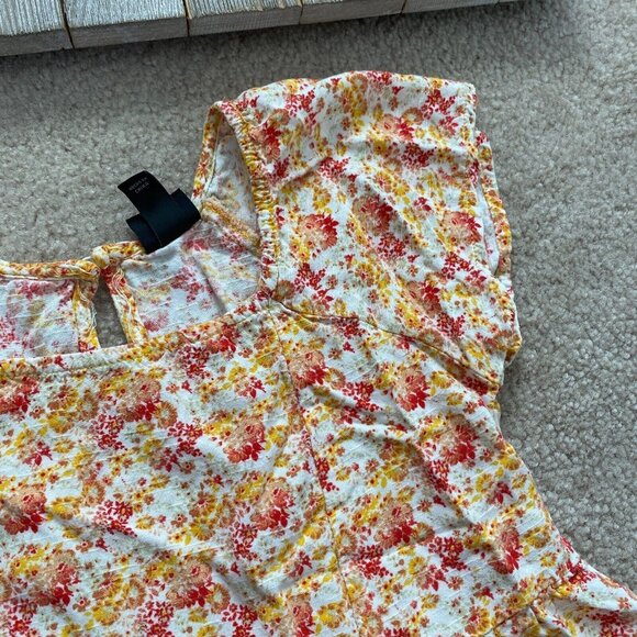 Art Class Floral Woven Peplum Top Girls Size S (6/6X) Cute Pretty Boho School - Picture 4 of 12